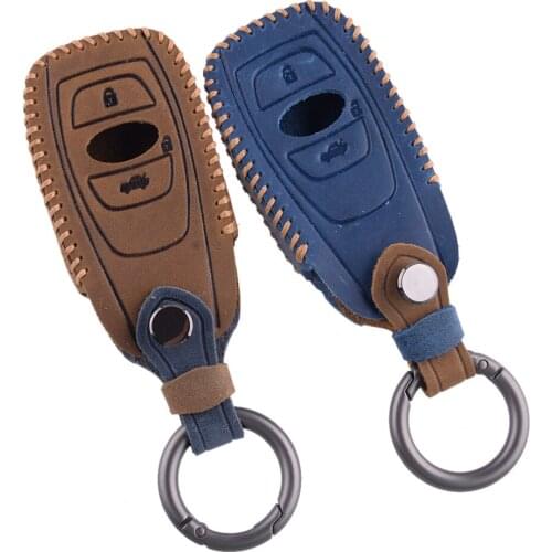 Remote Key Case Cover Shell Fob Holder Leather Fit for Subaru BRZ Forester Impreza STi WRX XV Crosstrek Legacy Outback 2016 2017