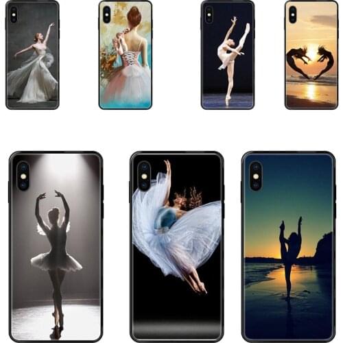 Black Soft TPU Cell Cover Case Destockage Ballet Girl Dance For Huawei Honor Mate Play V10 View 10 20 20X 30 Lite Pro Y3 Y5 Y9