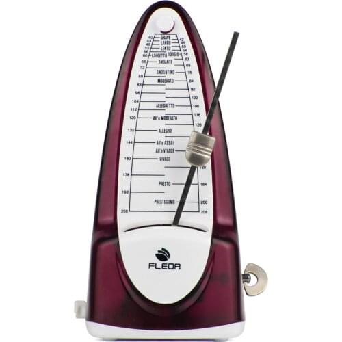 FLEOR Transparent Purple Guitar Metronome Wind Up Mechanism Mechanical Metronome for Guitar Bass Piano Violin