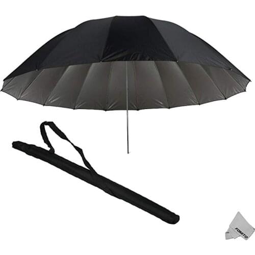 Fomito 75'' Mega Parabolic Flash Reflector Umbrella Silver&Black