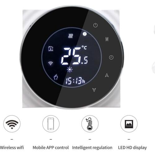 Round WiFi Thermostat Controller with Touch Screen for Underfloor Heating System with APP Remote Control MKBHT-6000