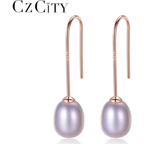 CZCITY Promotion Price Fashion Pearl Earrings Silver Jewelry For Women/Girls Wholesale Earring Shiny Square Cut Wholesale
