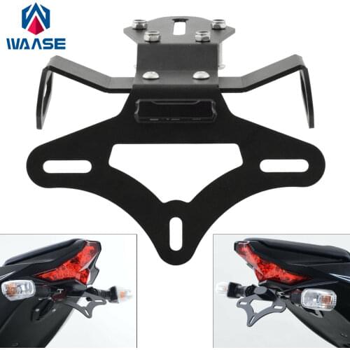 Waase Motorbike For Kawasaki Ninja ZX-10R ZX10R ZX10RR 2016-2020 Registration Bracket License Plate Holder Frame w/ LED light