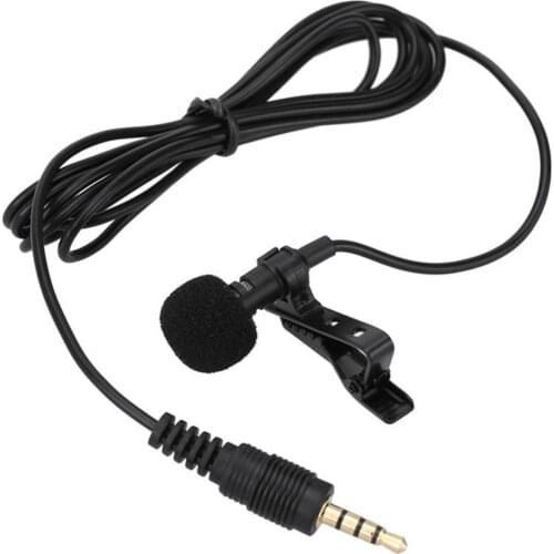 Mini 3.5mm Jack Wired Clip on Lapel Lavalier Microphone Mic for Mobile Phone