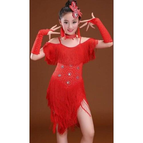 New Children Latin Dance Dress Girls Ballroom Stage Clothing Girls Salsa Rumba Cha Cha Samba Tango Practice Dance Clothing