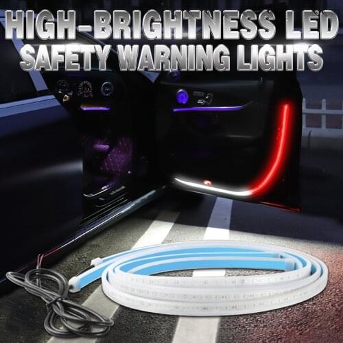 New Car Opening Warning Lights Flashing Anti-Collision Lamps Door Led Safety Light Decoration Light Strips Red White Light 12V