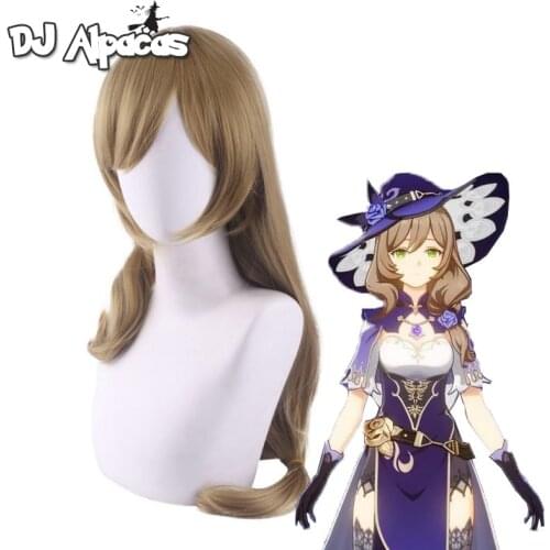 Genshin Impact Lisa Cosplay Women 80cm Christmas Linen Wig Cosplay Anime Cosplay Wigs Heat Resistant Synthetic Wigs Halloween