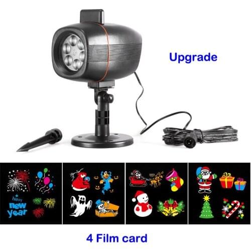 Christmas LED light stage 12 film slides snowflake projector outdoor waterproof flashlight disco home party holiday lighting