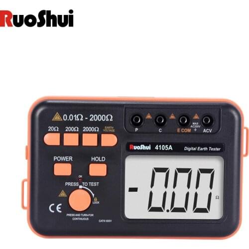 RuoShui 4105A Insulation Resistance Tester Meter Megger Earth Ground Resistance Voltage Diagnostic Tester Megohmmeter Voltmeter