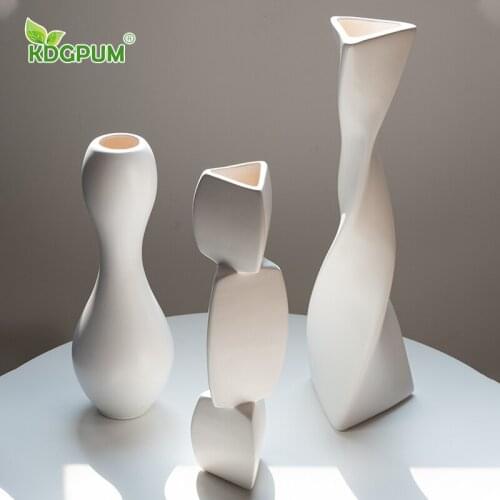 Modern Handmade Ceramic Vase-shaped Geometric Flower Arrangement Can Be Hydroponic Nordic Home Decoration Ornaments