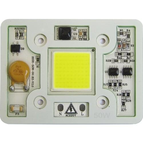 1pcs Super Bright 50W 6000LM Cool Pure White 6000k - 6500k Warm White 3000k 220V COB LED Emitting Diode Bulb Light Spotlight