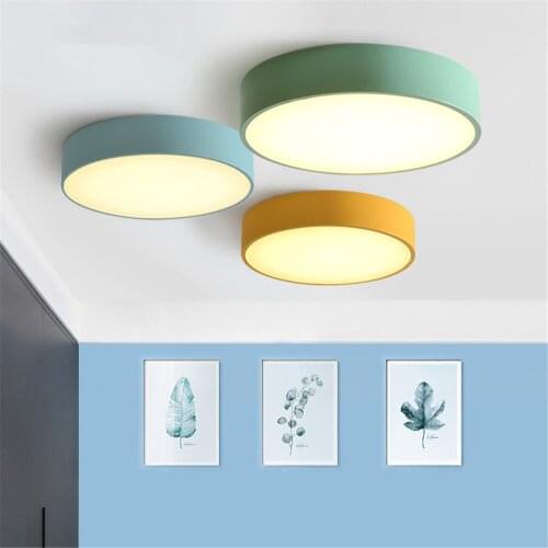 Ultra-thin 8CM modern LED ceiling lamp Macaron living room lighting bedroom kitchen surface surface mounted ceiling lamp