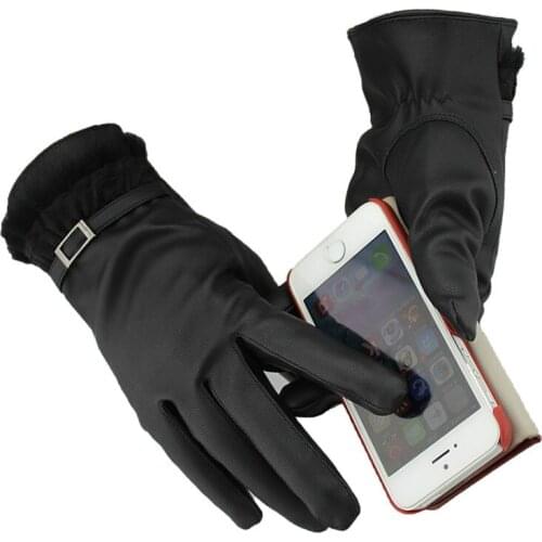 Women can touch lace simulation leather gloves Ms touch gloves Cycling running ski glove