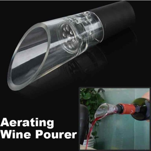 1pcs Red Wine Drink Pourer Aerator Plastic Wine Flow Water Pourer Pour Spout with Rubber Bottle Stopper Decanter Bar Tools