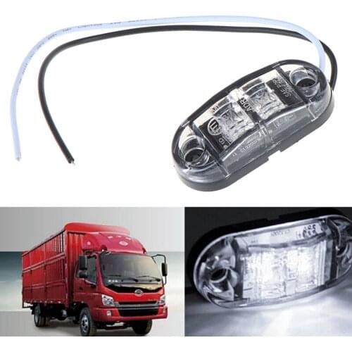 1Pc White 2LED Side Marker Clearance Light Lamp Car Truck Trailer 10-30V