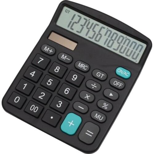 1PC Big Screen 12 Digit Solar Office Electronic Calculator Mini Commercial Tool Battery Financial calculator with Big Button