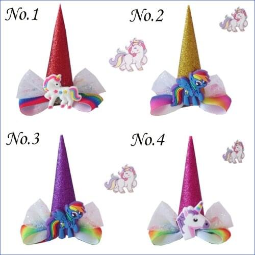 10 BLESSING Girl Popular 2.5" Unicorn Clip Little Pony Rainbow Spangle Flash