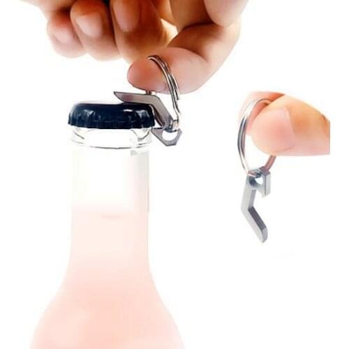 100pcs Mini Bottle Opener Keychain Tools Outdoor EDC Camping Equipment Pocket Lightweight Tools