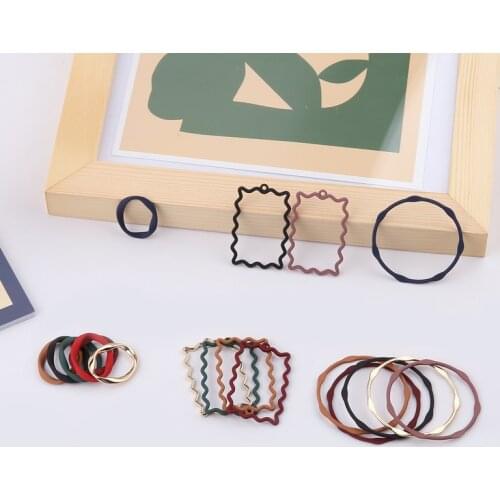 6pcs Hot Sale Earrings Fashion 2020 Alloy Spray Paint Irregular Hollow Round Oval Earrings For Women Diy Jewelry Accessories