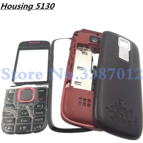 A+++ New For Nokia 5130 Housing Cover Door Frame + Battery Back cover + English Keypad + Logo Free Shipping