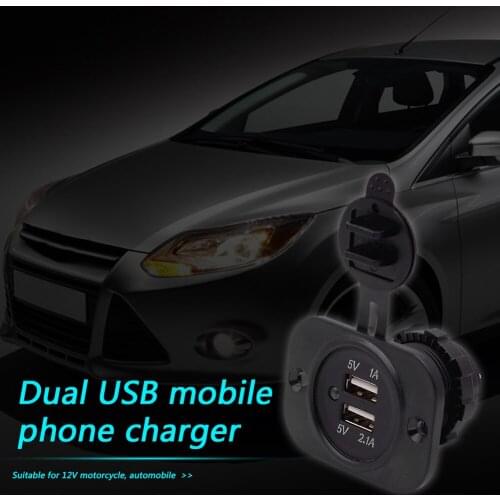 2.1A 1A Car Charger Socket Dual USB Power Outlet with Indicator for Boat Marine Escondite Secreto Portable Car Accessories