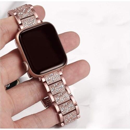 Bangle Bracelet For Apple Watch 6 Band iWatch Series 6/5/4/3/2/1 Strap For Apple Watch SE 44mm 40mm 42mm 38mm Bling Metal Bands