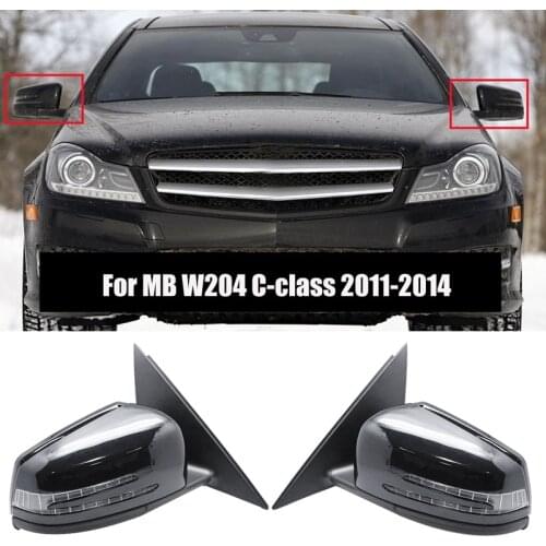 For 2011-2014 Mercedes Benz W204 C-Calss C200 C250 C300 C350 C63 Side Door Power Rear View Mirror Assembly Black