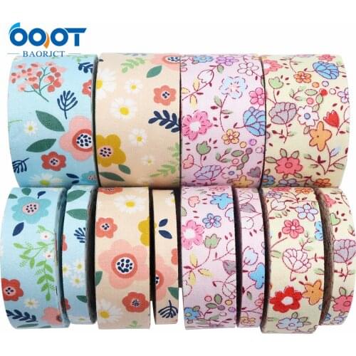 Double-Sided Flowers Cloth Ribbons 5 Yards M-21623-884 10/25/38MM DIY Crafts Hairclip Apparel Accessories and Sewing Decorations