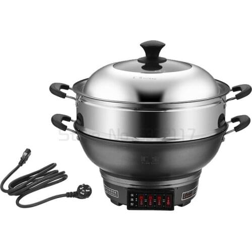 Electric Wok Frying Pan Household Electric Cooker Cast Iron Cooking Steaming Stew Integrated Electric Cooker