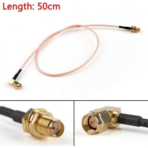 Artudatech 50cm RG316 Cable SMA Male Plug Right Angle To SMA Female Jack Pigtail 20in FPV