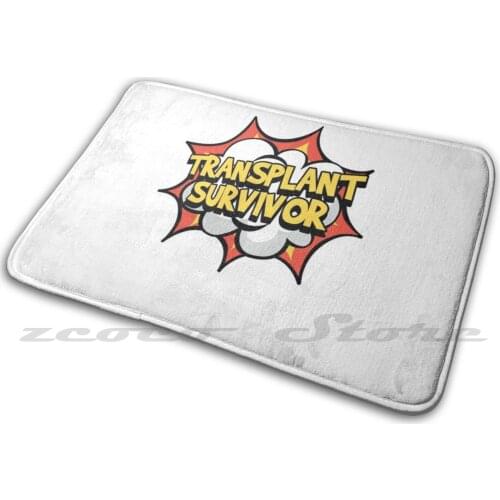 Transplant Survivor What′S Your Superhero Power ? For Patient Carpet Rug Non-Slip Water Absorb Door Mat Heart Survivor Cancer