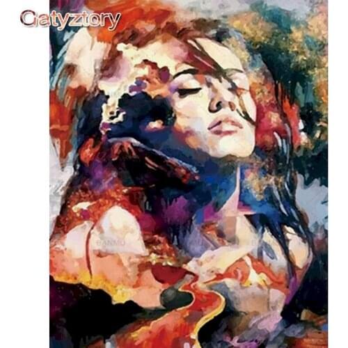 Painting By Numbers Kids colored woman Canvas For Drawing Photo Frames For Picture Decoration Bedroom Adult Gatyztory Diy Kit