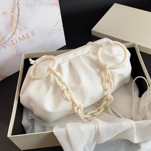 Round Ring Design Cloud Bags For Women 2020 Summer PU Leather Crossbody Bags For Women Luxuury Elegant Shoulder Handbags