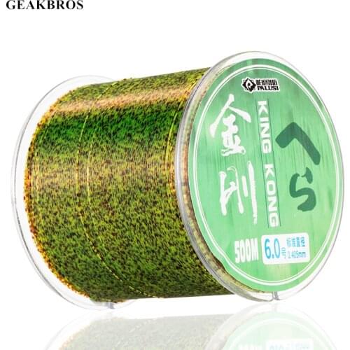 500M Fishing Line Super Strong Fluorocarbon Japan Monofilament Nylon Line Rock Sea Thread Camouflage Discoloration Spool Pesca