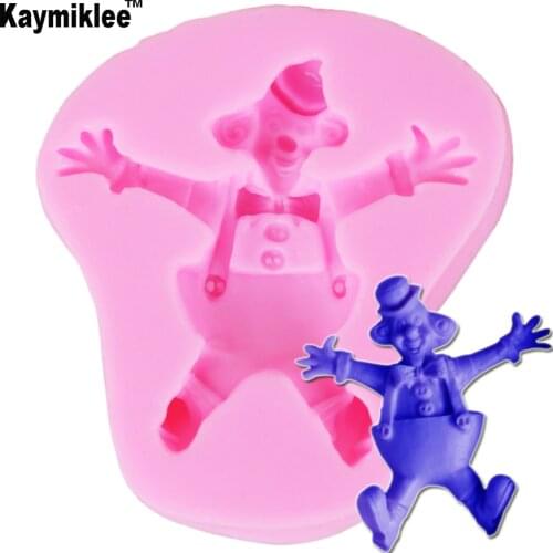 M2076 Clown Silicone Mold for Cake Chocolate Molds Cookies Pastry Pudding Ice Cube Mould Wedding Decoration DIY Baking