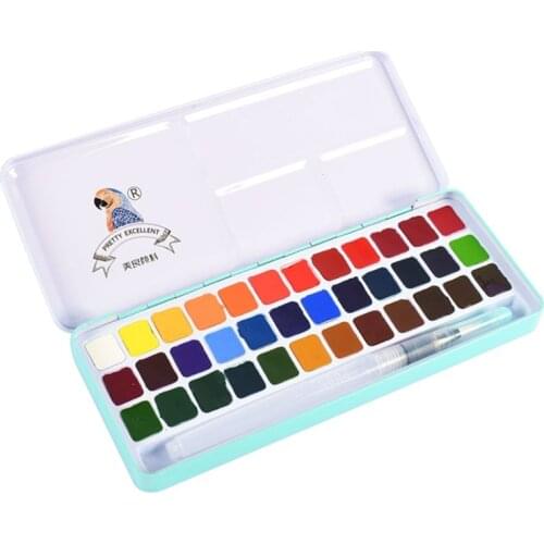 MeiLiang Watercolor Paint Set Metal Box with Ring+Water Color Brush Perfect for Students Kids Acuarelas Oil Paint Art Supplies