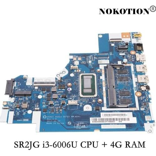 Nokotion 5B20N86086 DG421 DG521 DG721 NM-B241 For Lenovo ideapad 320-14ISK Laptop Motherboard 14 inch SR2JG i3-6006U