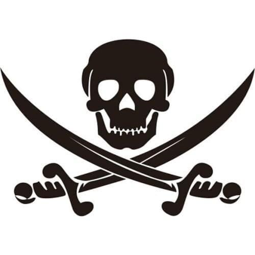 18.5*13CM Two Knives SKULL Car Stickers Terror Reflective Motorcycle Decals Car Decoration CT-747