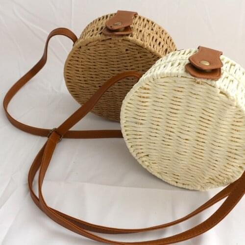 Hand-woven Candy Color Women Straw Bag Ladies Small Shoulder Bags Bohemia Beach Bag Crossbody Bags Travel Handbag Tote