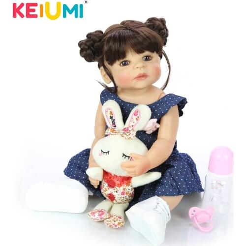 22 Inch All Silicone Body Reborn Girl Lifelike Baby Doll DIY Hair Newborn Princess Toddler Toy Bonecas Waterproof Birthday Gift