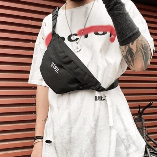 Casual Canvas Bag Trend Men Waist Bag Fanny Pack Solid Color Unisex Belt Purse Crossbody Pack Phone Pouch Fashion Men Chest Bags