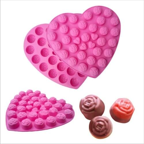 Lovely Heart Silicone Soap Mold Flower Rose Diy Form Fondant Soap Making 3d Handmade Decorating Mould Handmade Drop Glue Mold