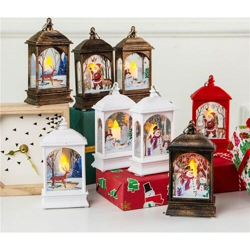 Christmas Luminous Cabin Christmas Wooden House Glittery Lights Battery Powered Home Decoration Fairy Night Lamp Pendant Gifts