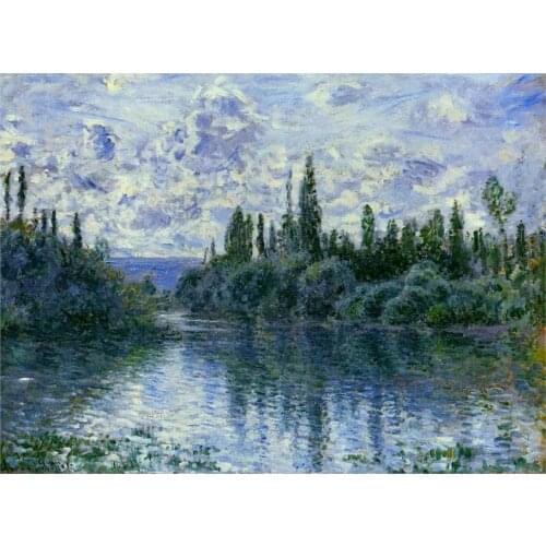 Arm of the Seine near Vetheuil of Claude Monet art oil paintings Canvas reproduction hand-painted