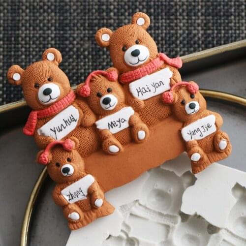 Bear Silicone Mold Fondant Mold Cake Decorating Tools Bears House Mould Bear Family Cake Molds Chocolate Gumpaste Resin PRZY