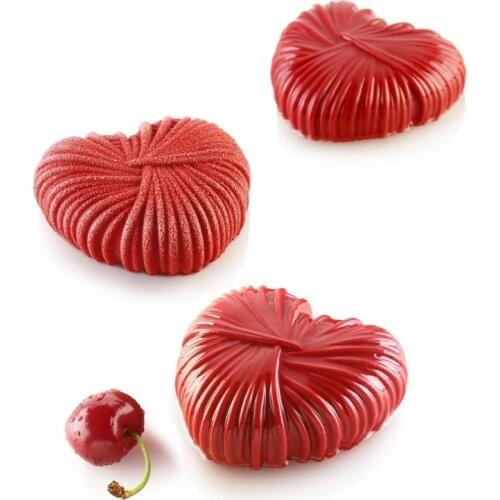SHENHONG Valentines Day Heart-Shape Mousse Moulds Silicone Cake Molds Party Carrot Pastry Bakeware Decorating Baking Tools