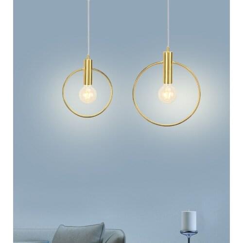 Modern Living room/Bedroom/Minimalist/Restaurant E14 bulb Pendant Light Nordic Clothing Decoration Gold Pendant Lamp