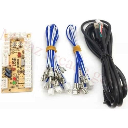 2Pcs/Lot 1player Zero Delay Arcade Game USB controller encoder to PC Joystick and Buttons For Arcade diy kit Parts