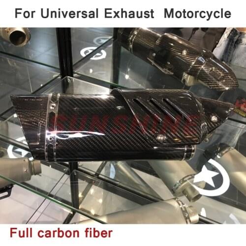 Motorcycle Exhaust Motorcross Muffler Escape Moto Carbon Fiber Modified Exhaust Pipe For YAMAHA Z250 R3 Z900 Z800 sv 650 MT09 R6