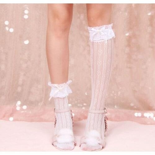 Japanese Lolita lace stockings, big lace, sweet net stockings, lace stockings, stacked stockings, Korean Vintage literar WGR-CT3